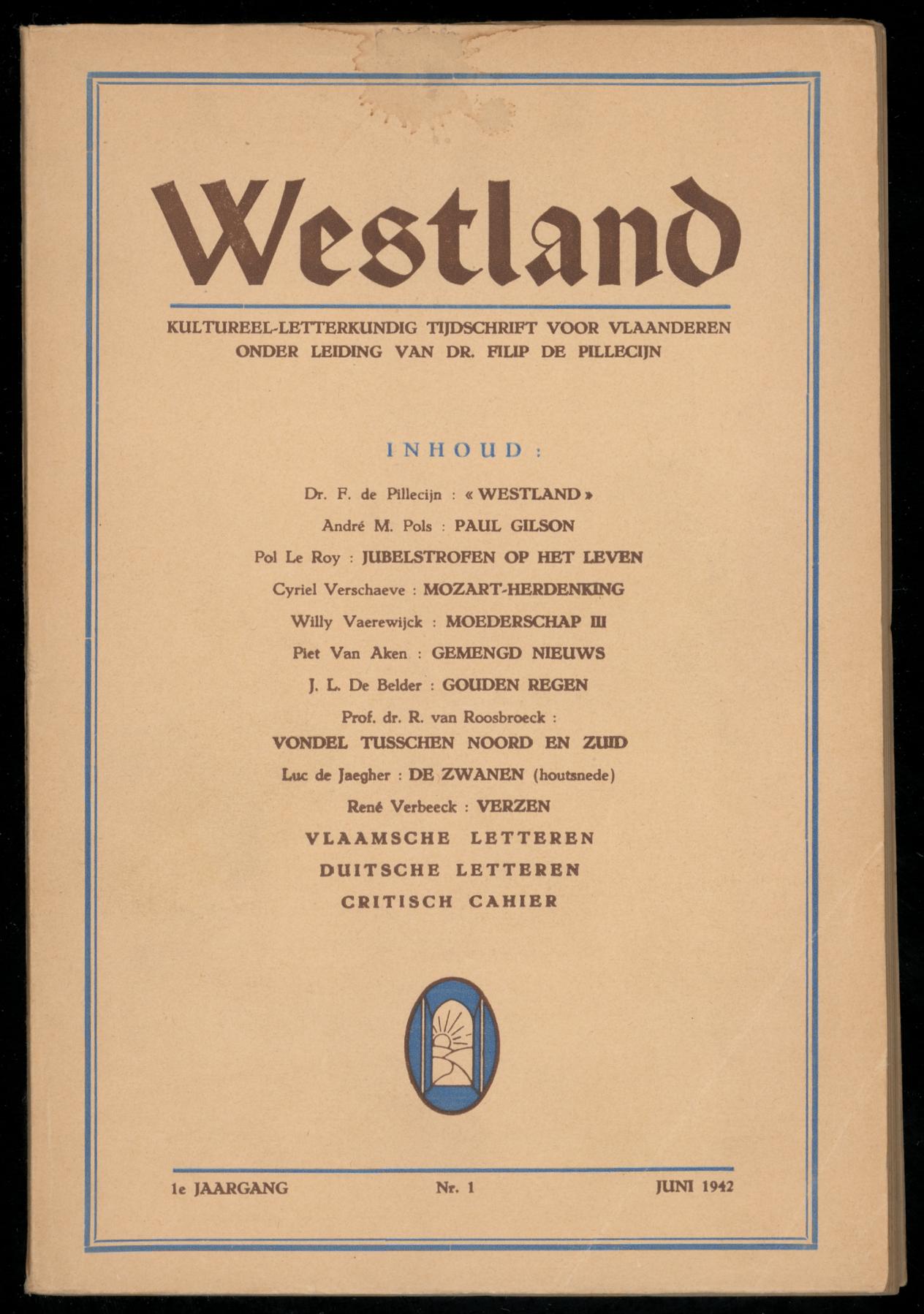Cover van de eerste uitgave van Westland in juni 1942