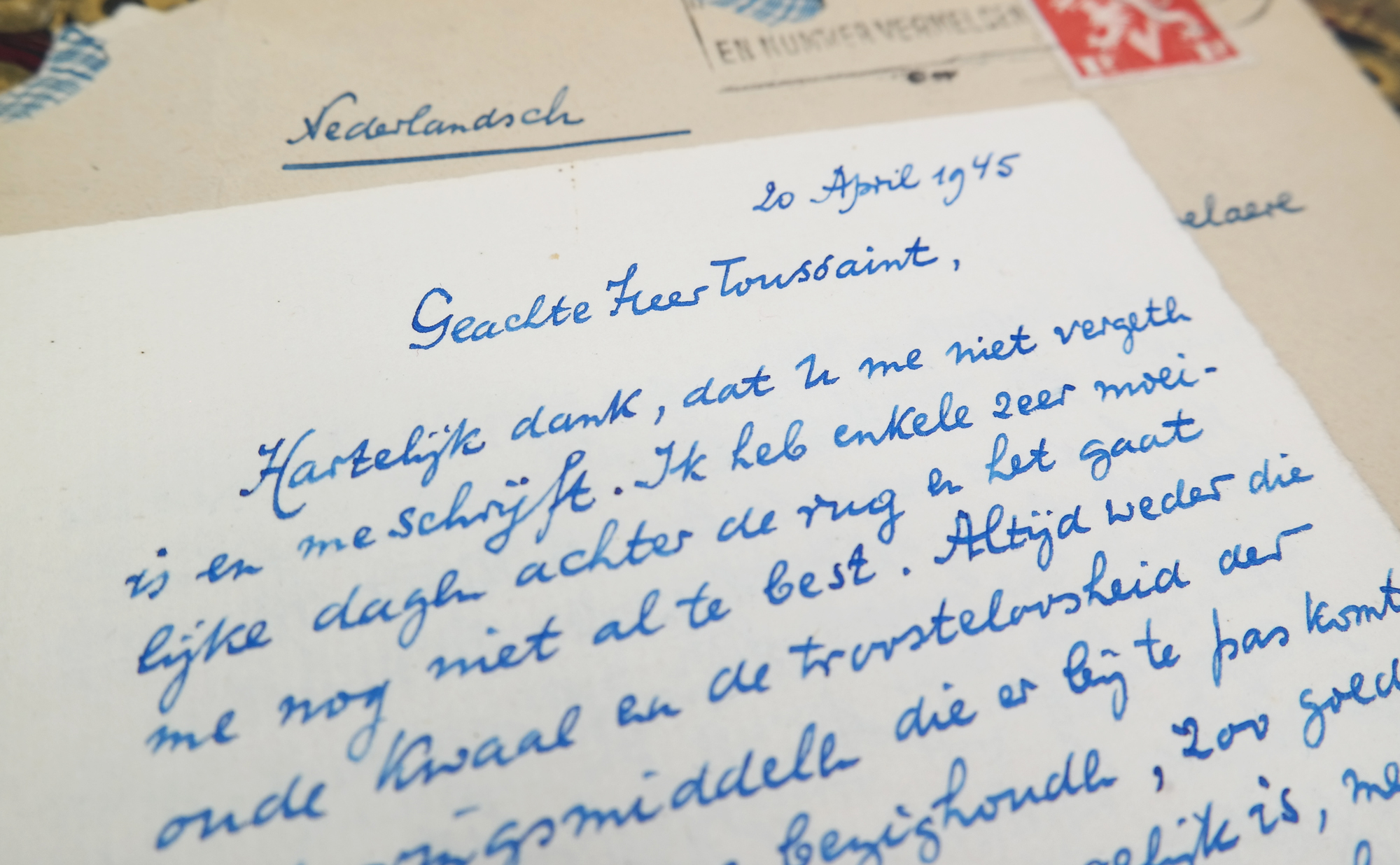 Brief van Maurice Gilliams aan Fernand V. Toussaint van Boelaere, 1945