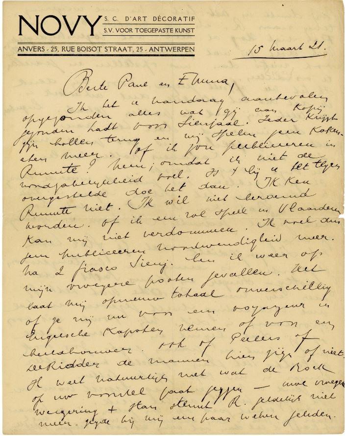 Brief OJ aan PVO 15 maart 1921