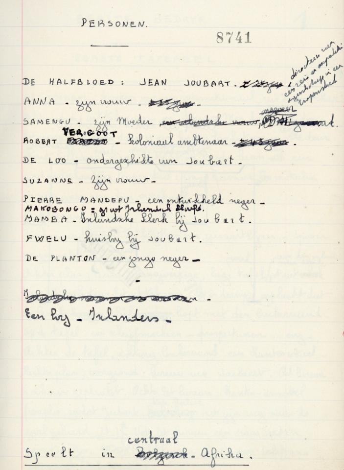 Frans Demers, De Halfbloed, personen