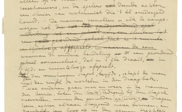 Eerste pagina uit het handschrift van 'Het leven en de dood in den ast' (1926) Eerste pagina uit het handschrift van 'Het leven en de dood in den ast' (1926)