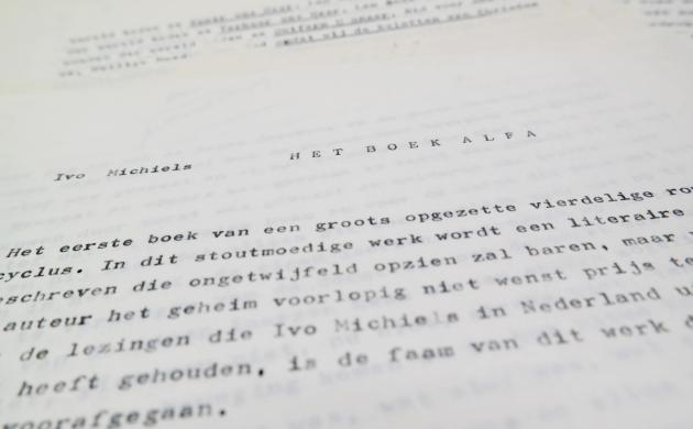 Typoscript van Het boek Alfa Typoscript van Het boek Alfa