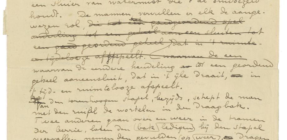 Eerste pagina uit het handschrift van 'Het leven en de dood in den ast' (1926) Eerste pagina uit het handschrift van 'Het leven en de dood in den ast' (1926)