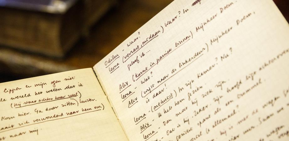 Pagina uit het handschrift van Warm en koud, een bewerking van Fernand Crommelynck Pagina uit het handschrift van Warm en koud, een bewerking van Fernand Crommelynck