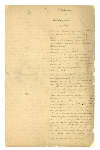 Handschrift Batavia door Hendrik Conscience